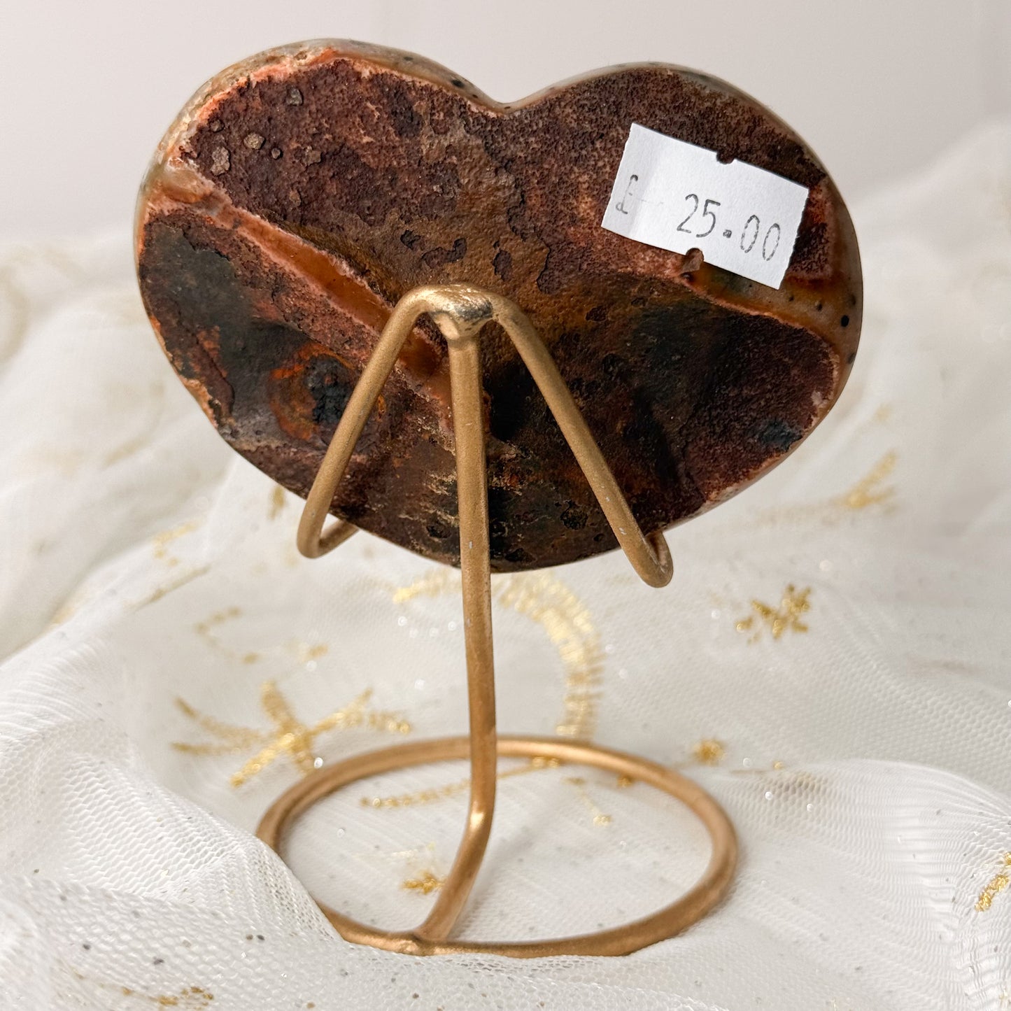Brazilian Amethyst Druzy Heart on Gold Stand