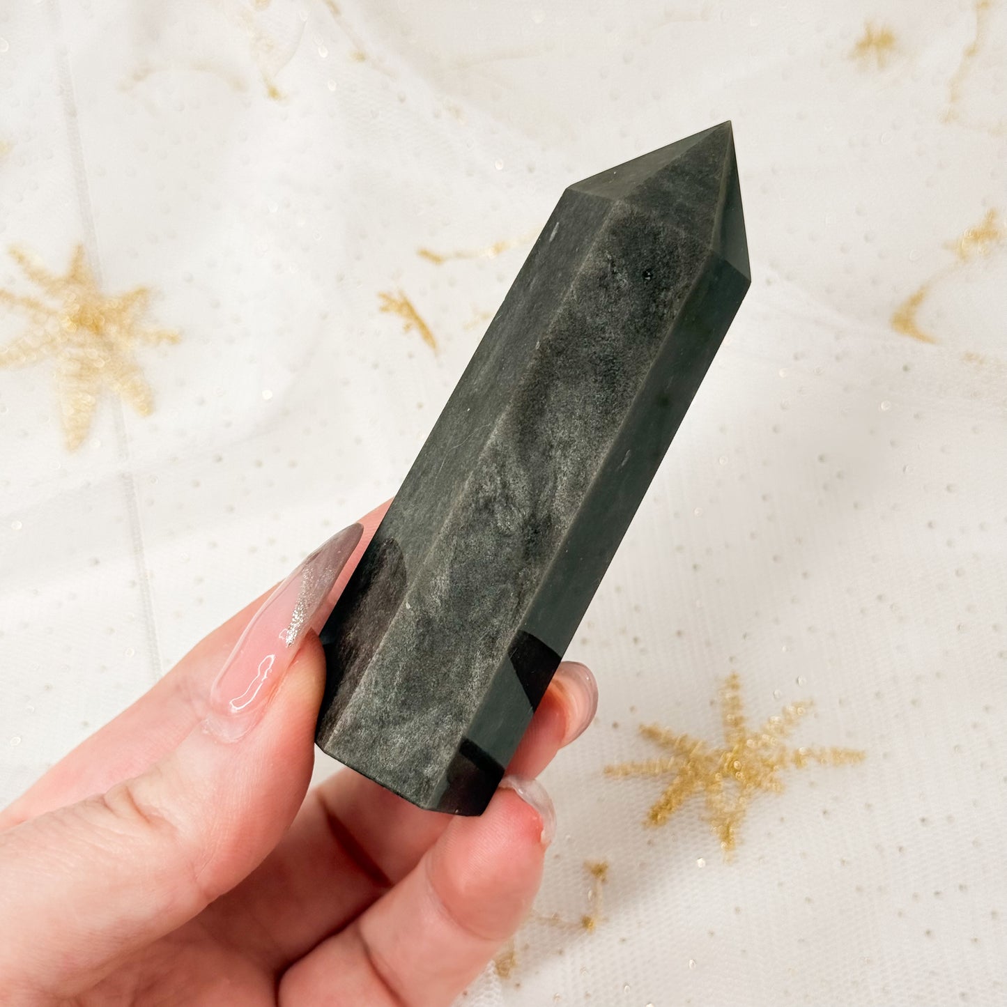 Silver Sheen Obsidian Tower