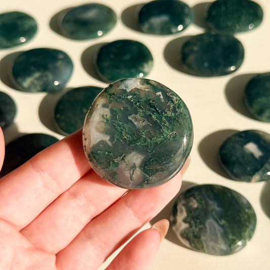 Moss Agate Flat Stone