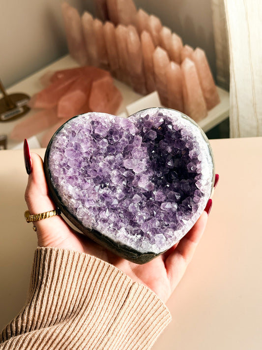Large Brazilian Amethyst Heart 805G