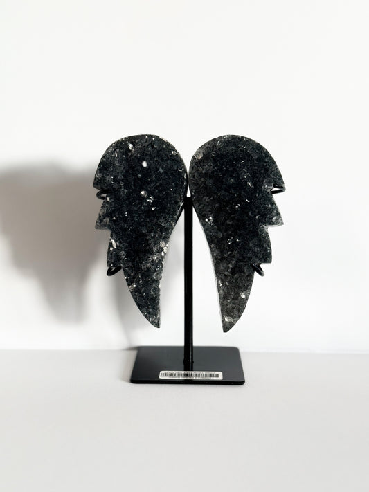 Black Amethyst Angel Wings