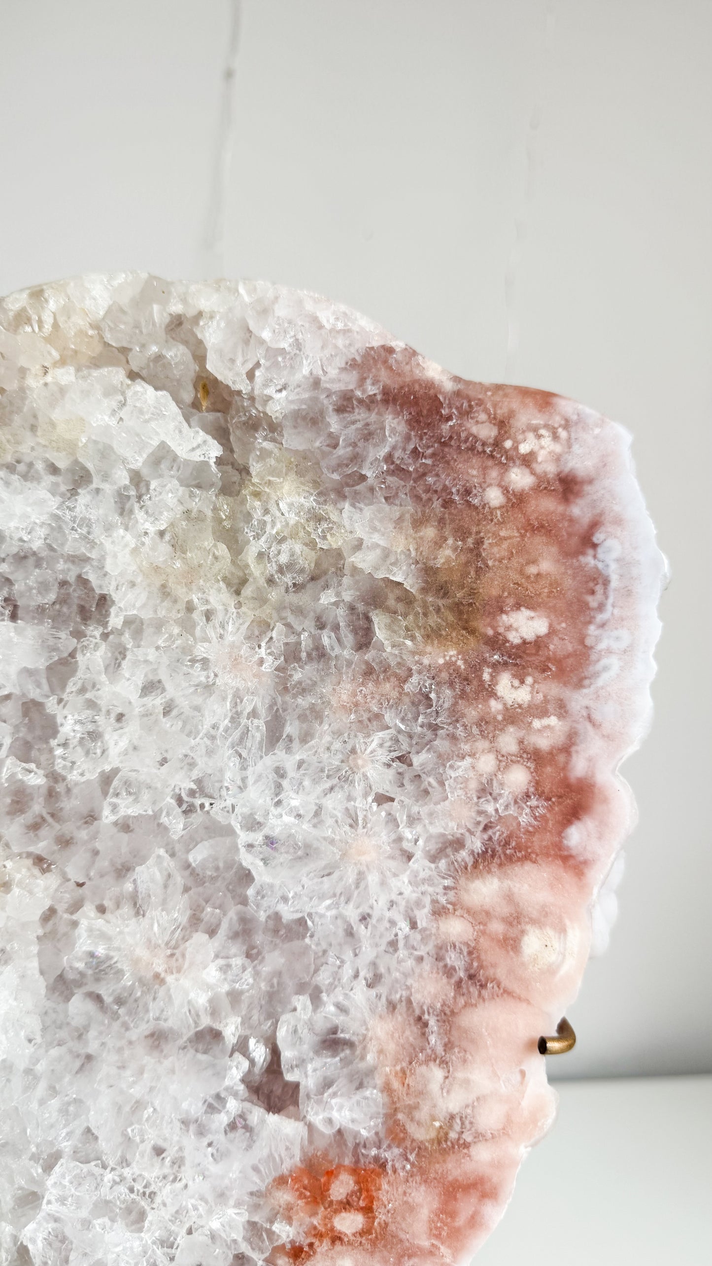 Pink Amethyst Slab & Gold Stand