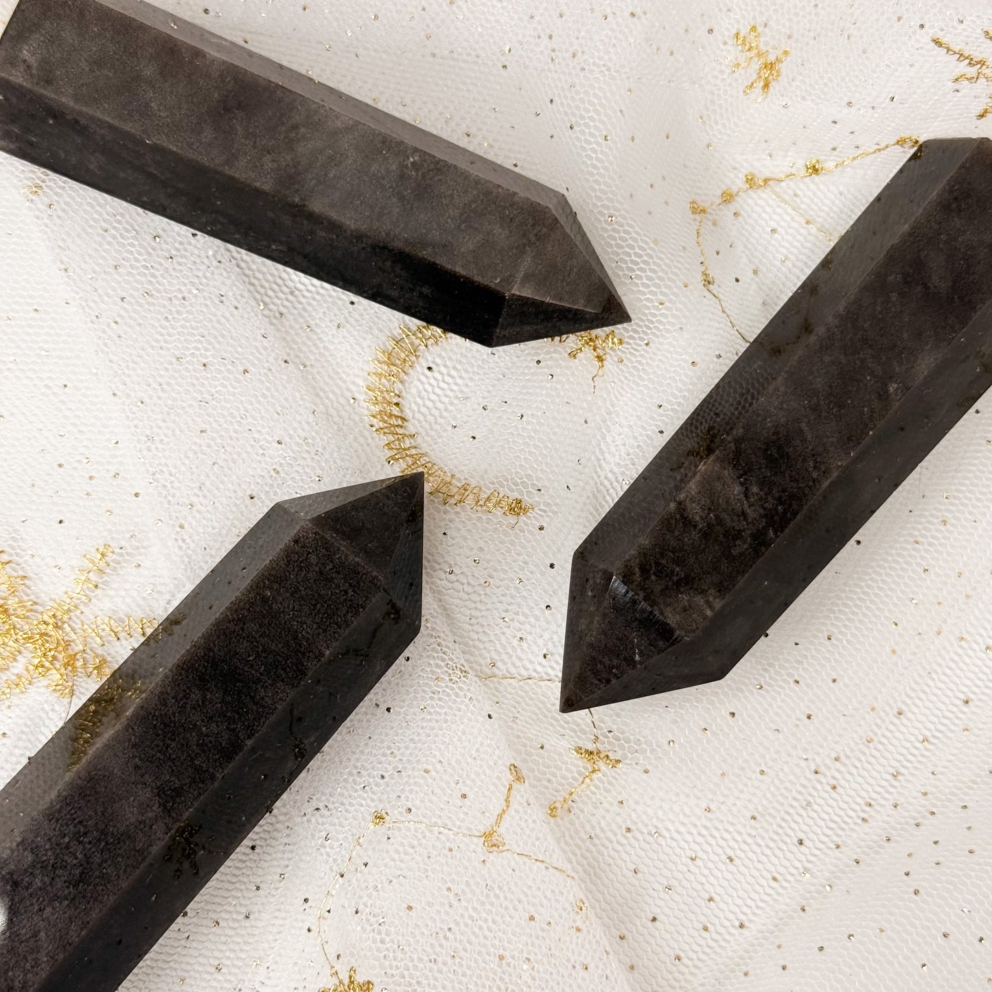 Silver Sheen Obsidian Tower