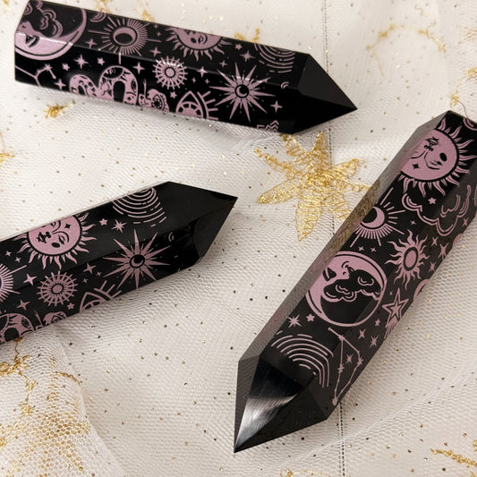 Black Obsidian Tower — Celestial Etched Edition