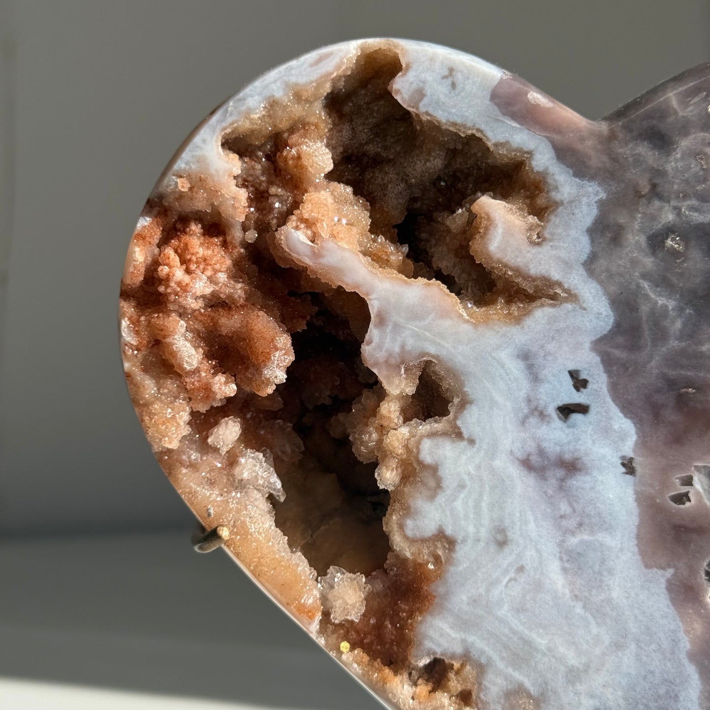 Pink Amethyst Druzy Heart