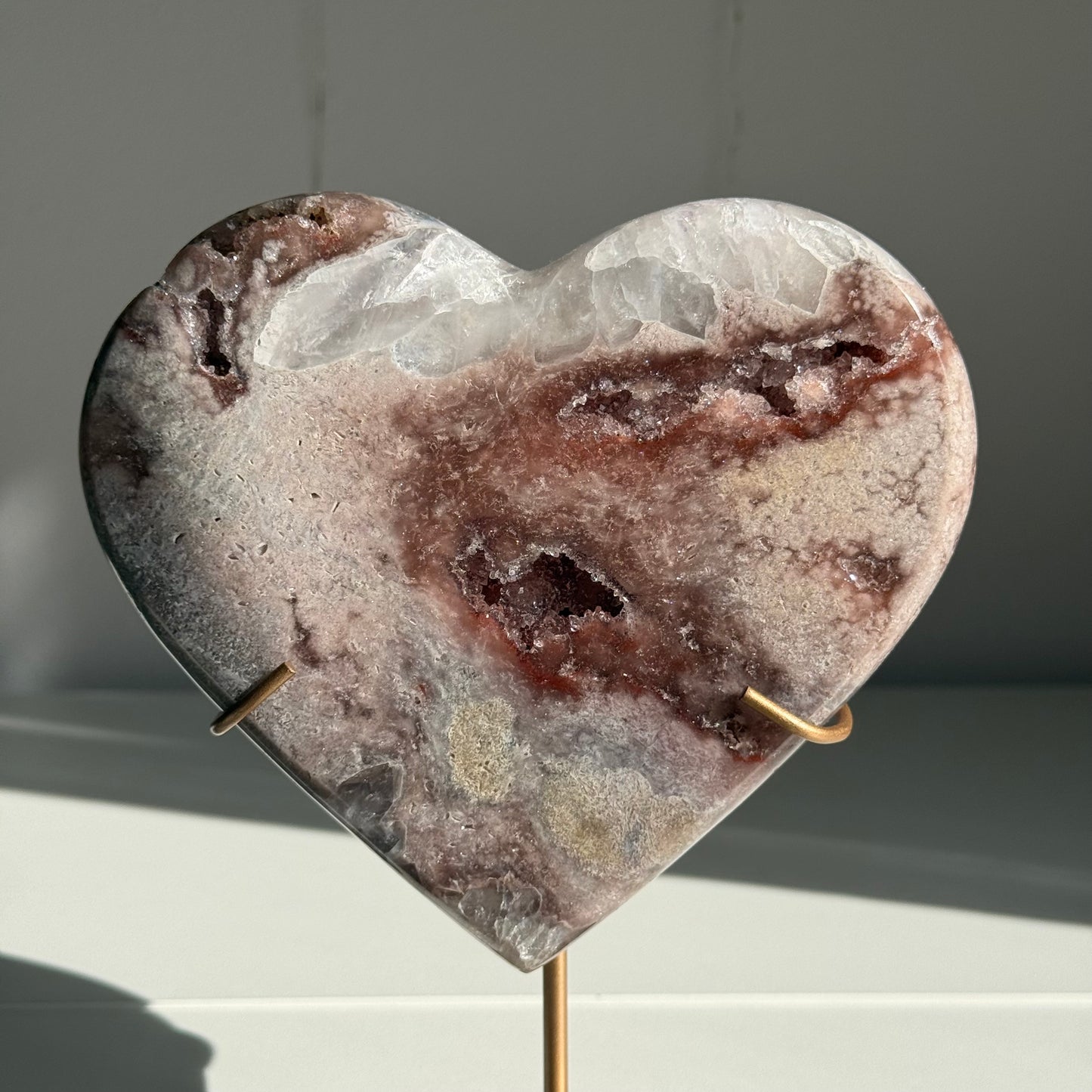 Pink Amethyst Druzy Heart