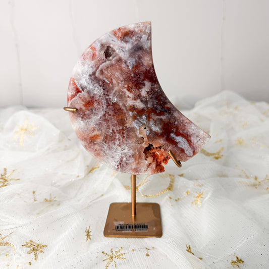 Pink Amethyst Moon & Stand