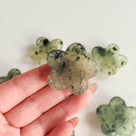 Prehnite Flower Worry Stone