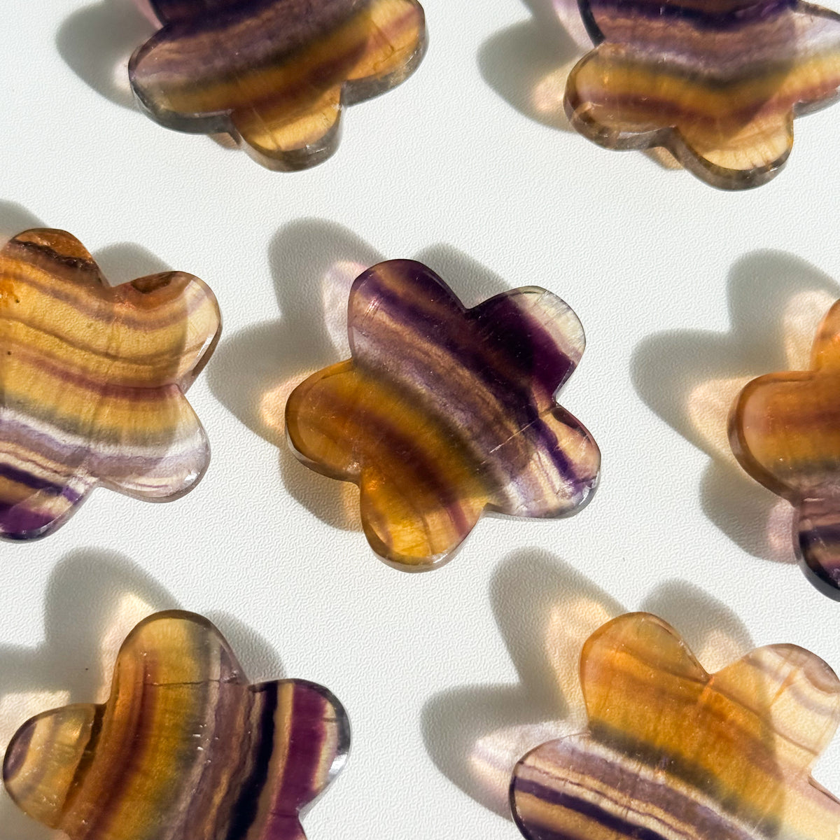 Fluorite Flower Worry Stone