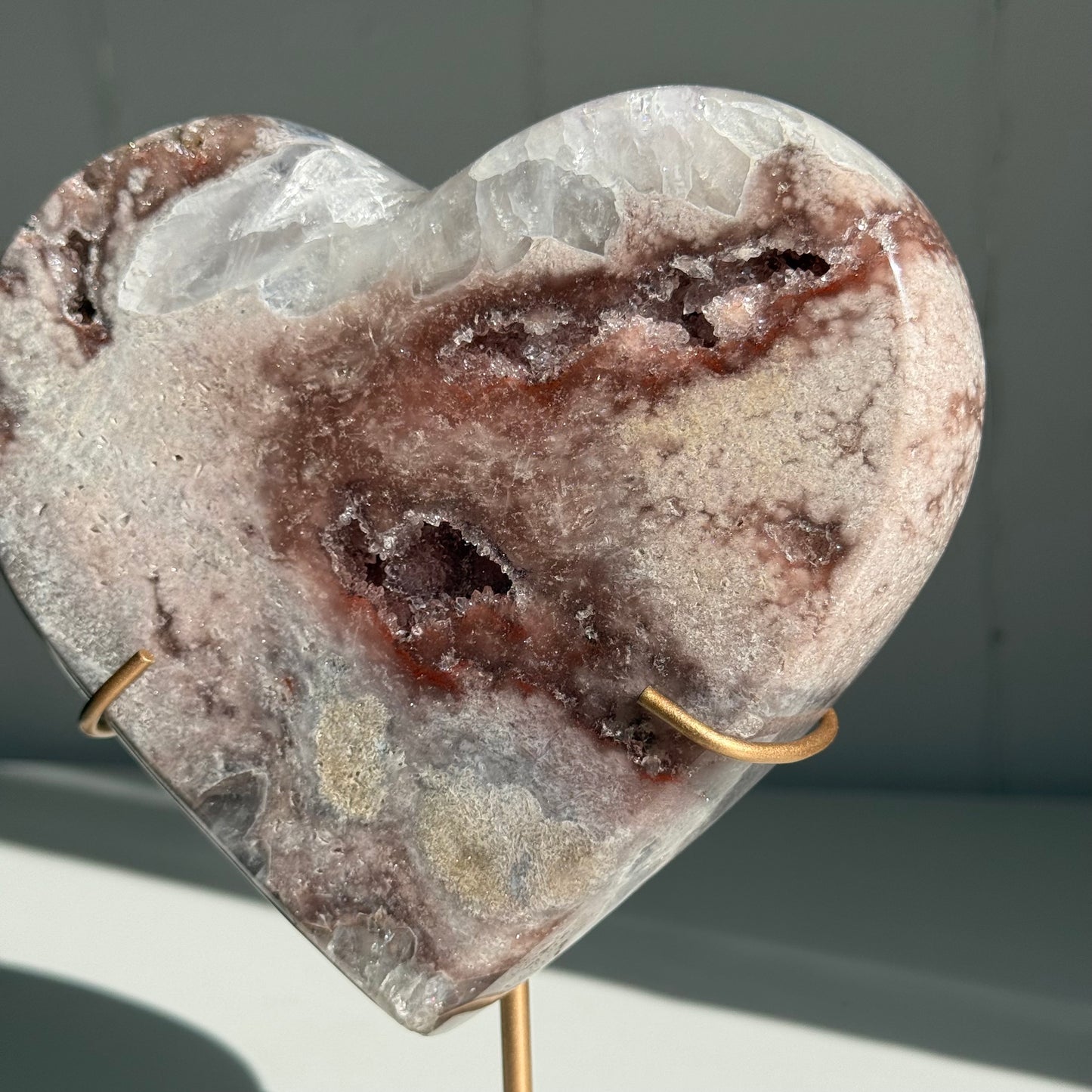 Pink Amethyst Druzy Heart