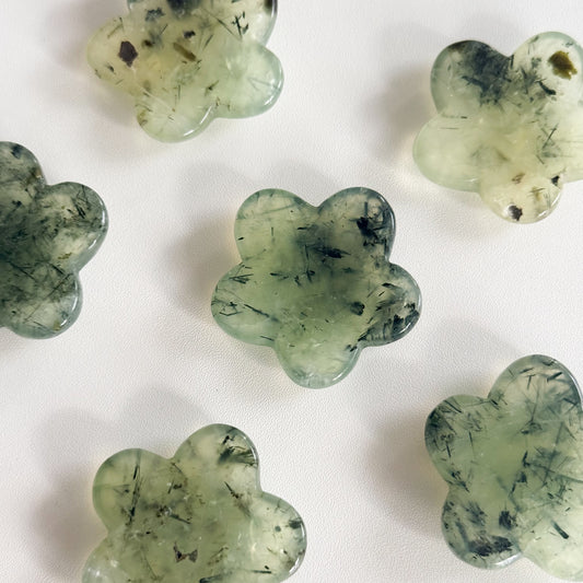 Prehnite Flower Worry Stone
