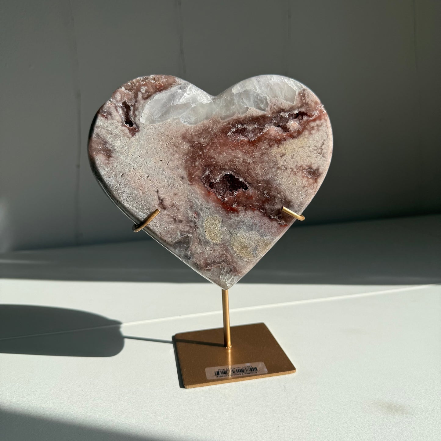 Pink Amethyst Druzy Heart