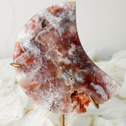 Pink Amethyst Moon & Stand