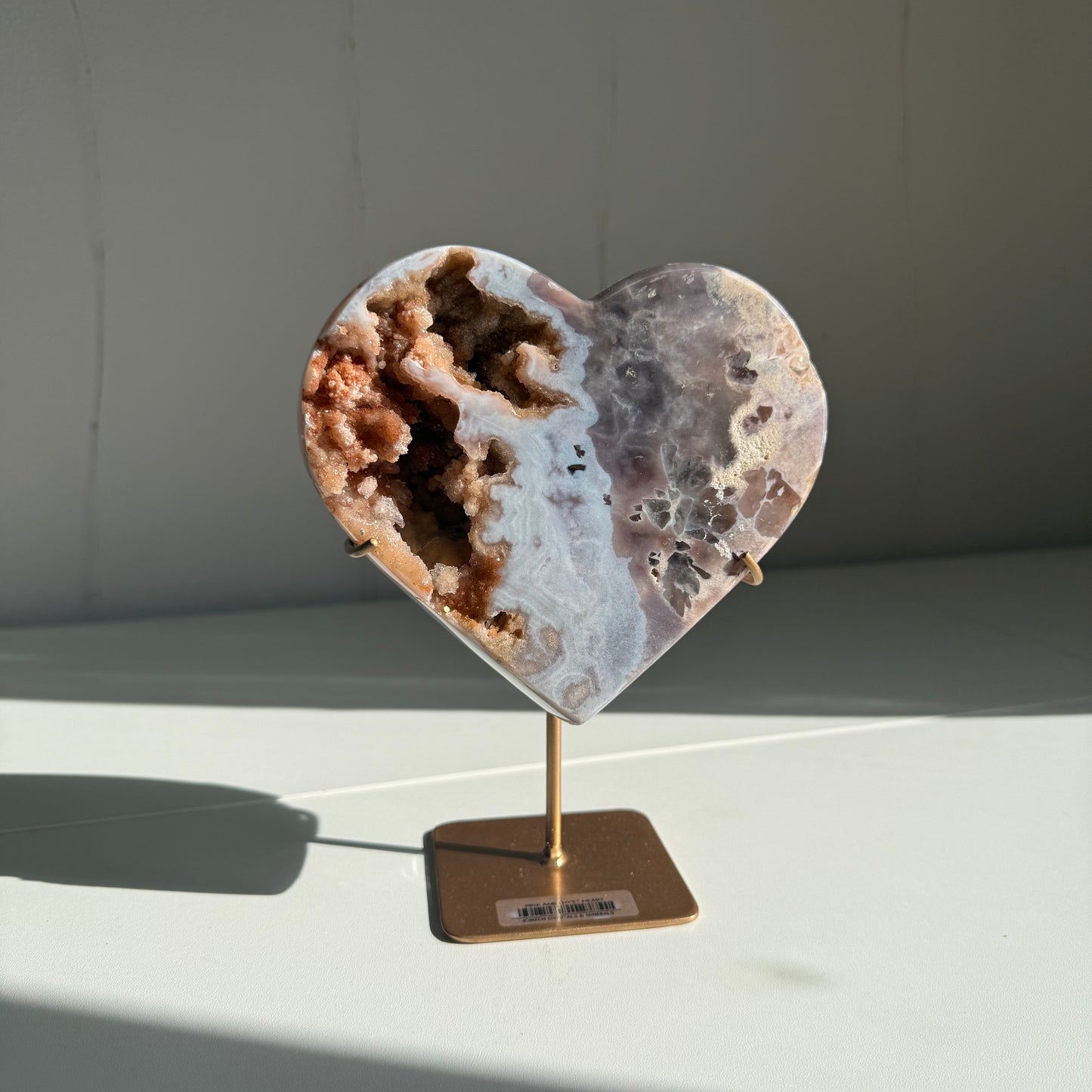 Pink Amethyst Druzy Heart