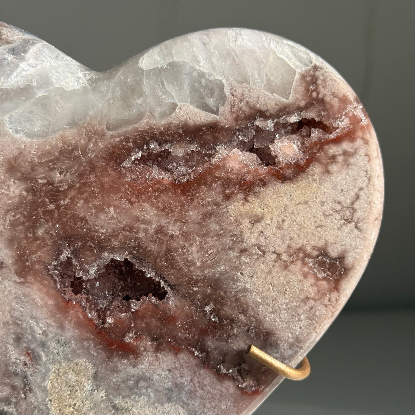 Pink Amethyst Druzy Heart