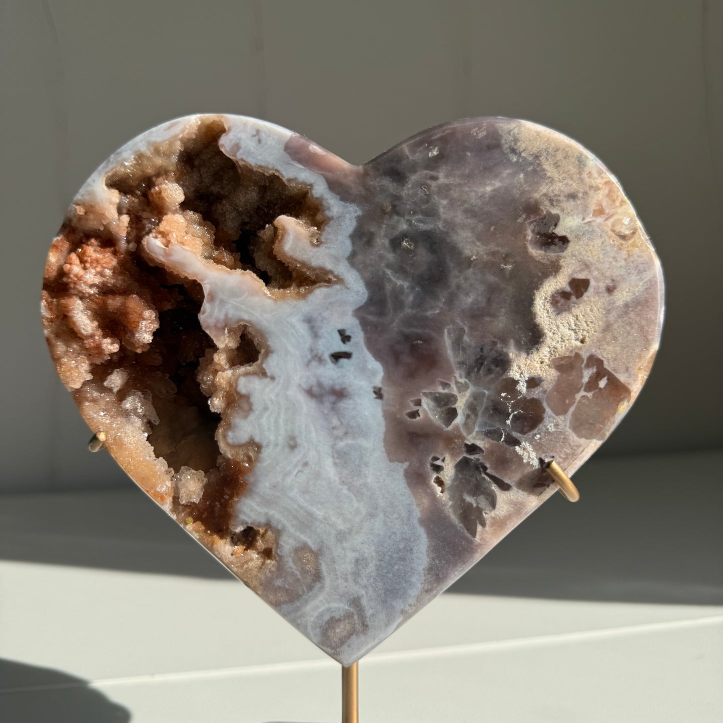 Pink Amethyst Druzy Heart