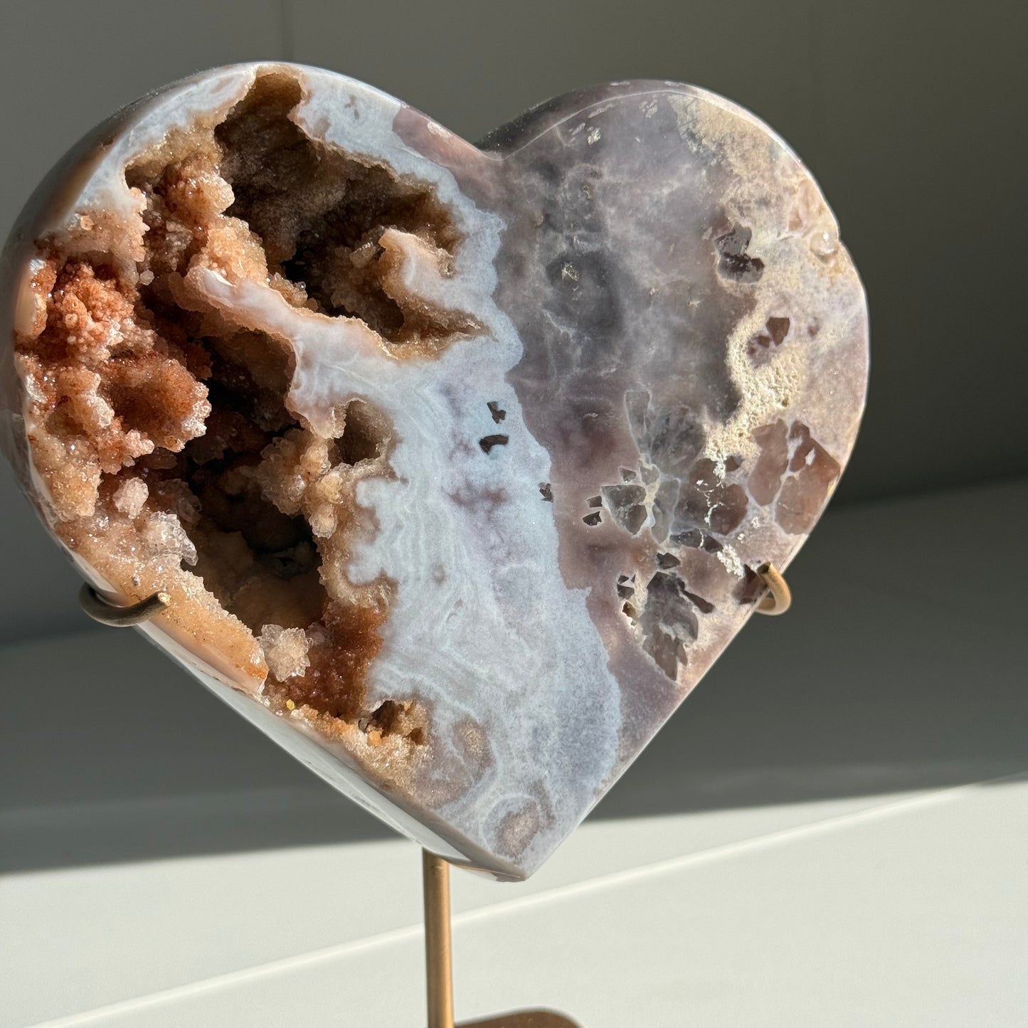 Pink Amethyst Druzy Heart
