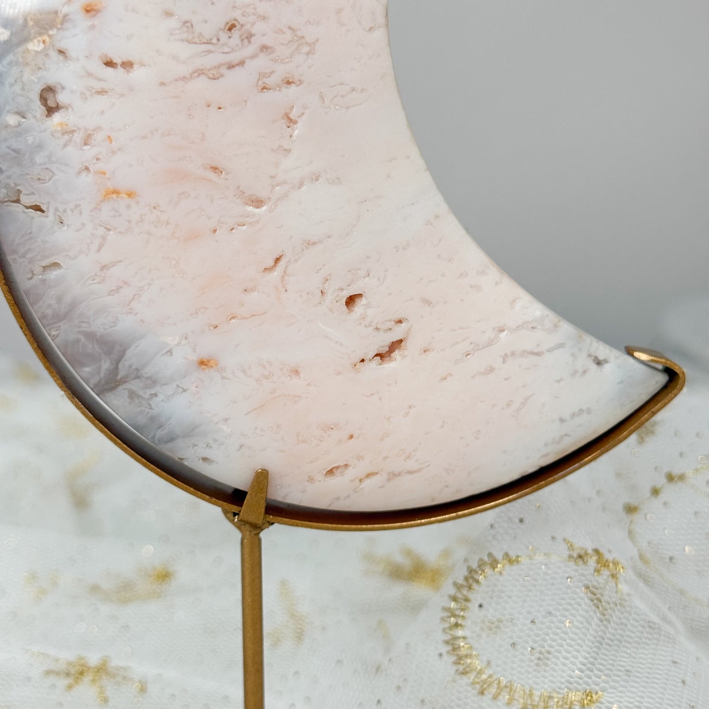 Pink & Lilac - Pastel Plume Agate Moon