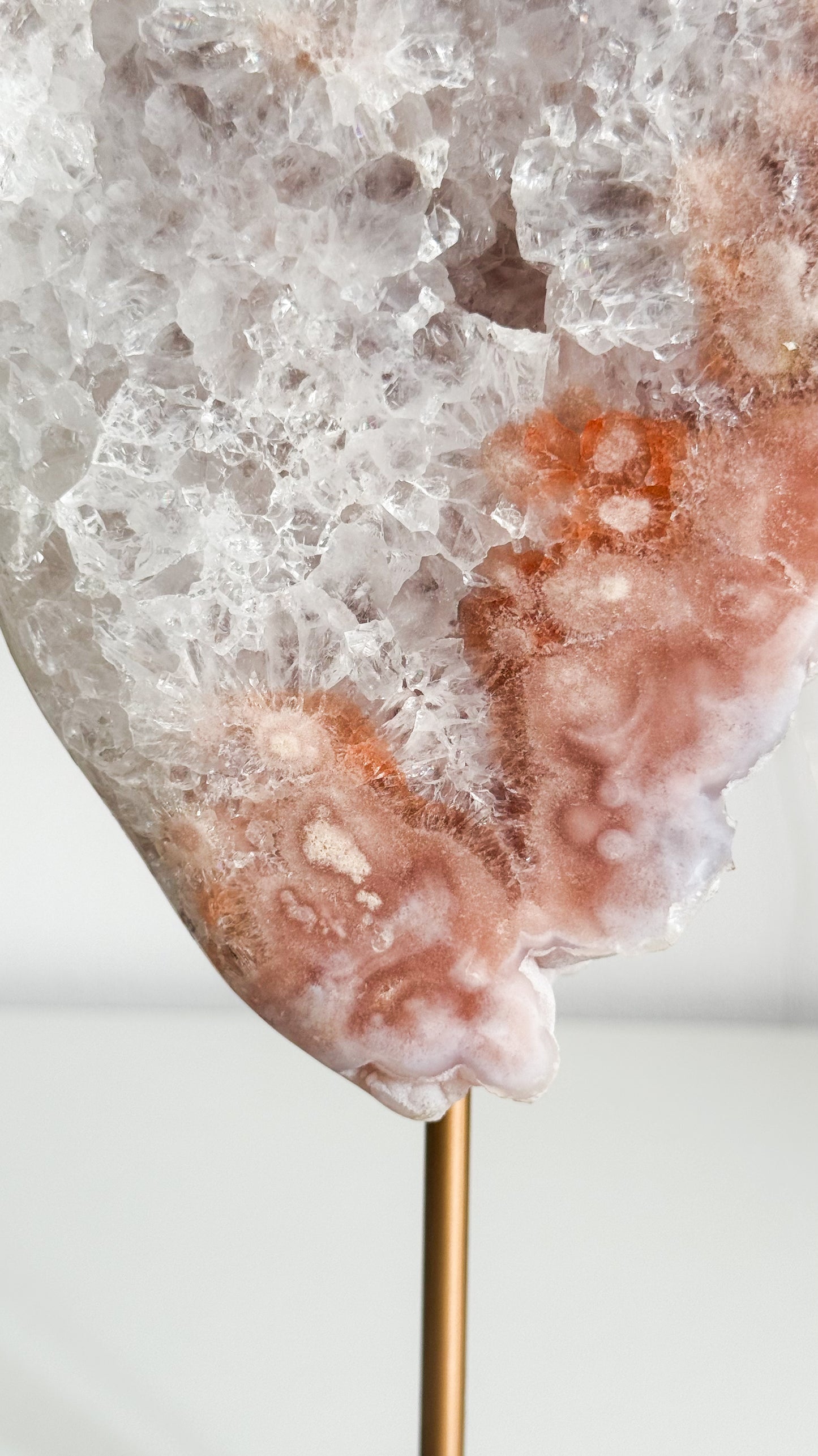 Pink Amethyst Slab & Gold Stand