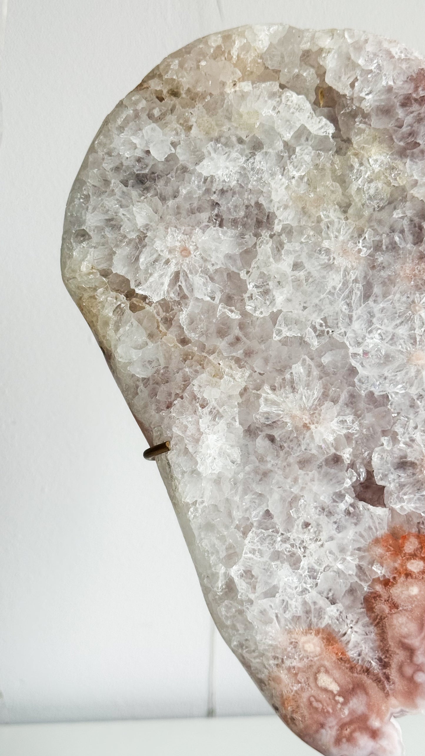 Pink Amethyst Slab & Gold Stand
