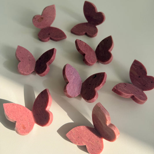 Pink Petrified Wood 3D Butterfly