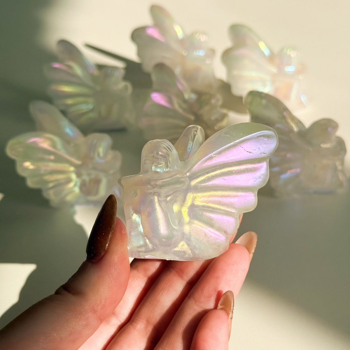 Angel Aura Quartz Fairy Carving