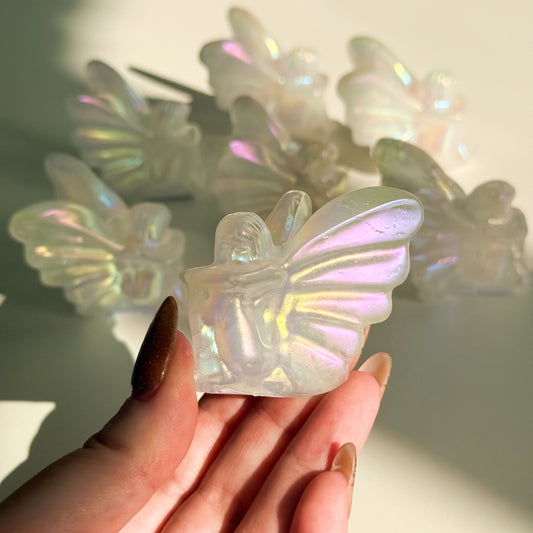 Angel Aura Quartz Fairy Carving