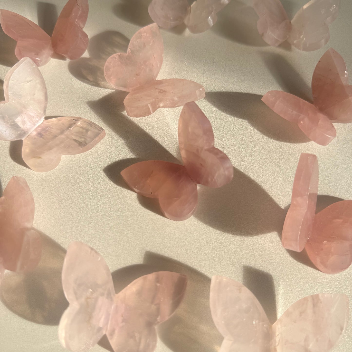 Rose Quartz 3D Butterfly