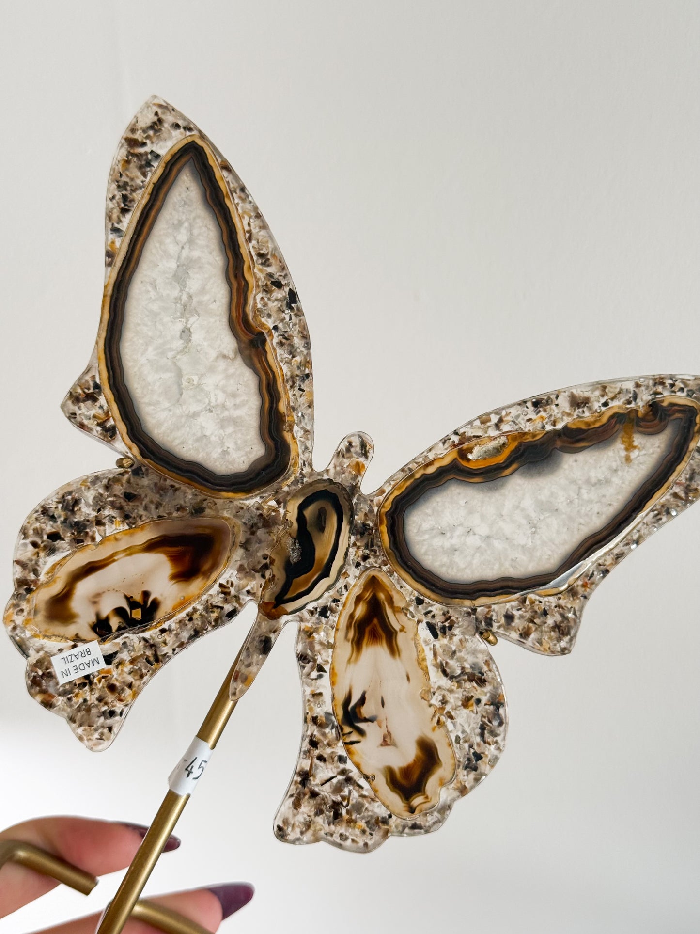Butterfly & Stand - Agate & Resin