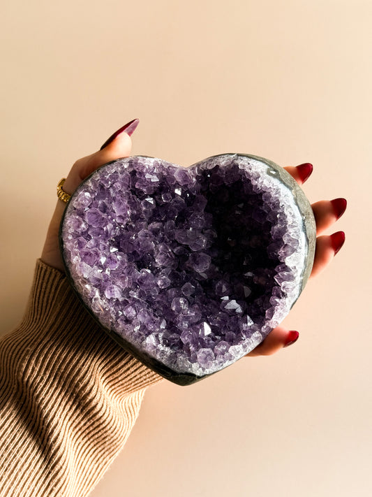 Large Brazilian Amethyst Heart 805G