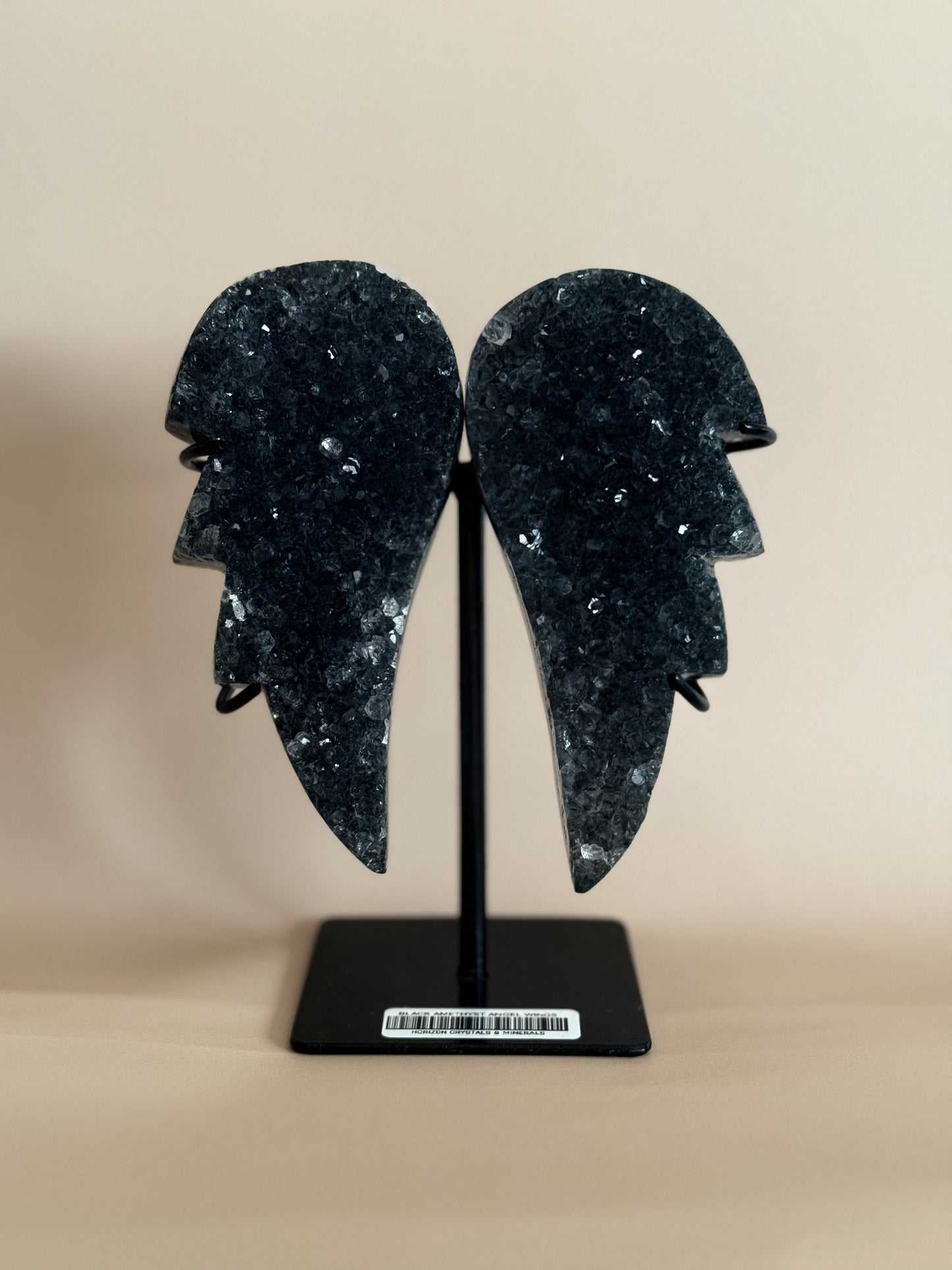 Black Amethyst Angel Wings