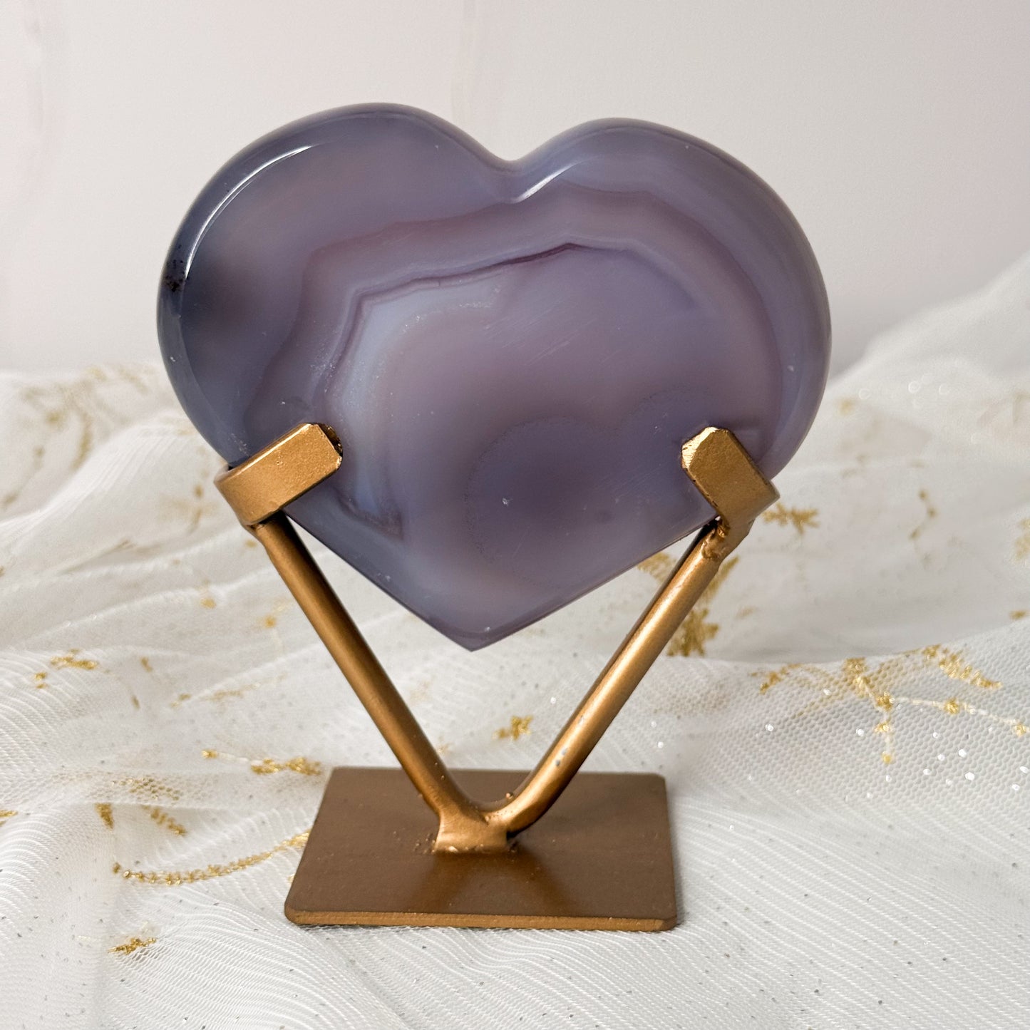 Sugar Druzy Agate Heart & Custom Stand